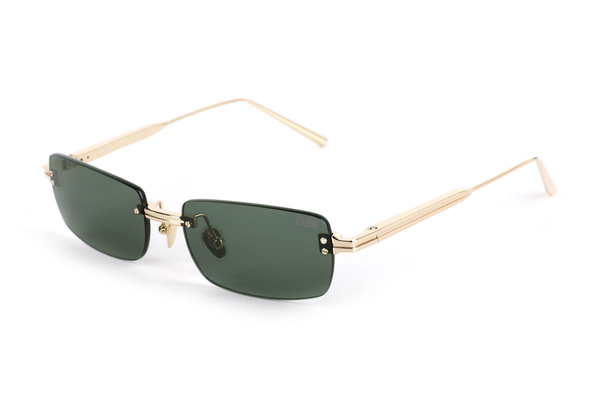 Gold::Maison Dazure F$%K OFF sunglasses three-quarter angle