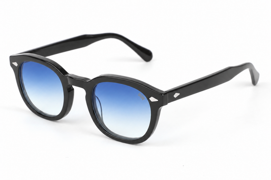 Blue::Maison Dazure Starboy sunglasses close-up hinge detail