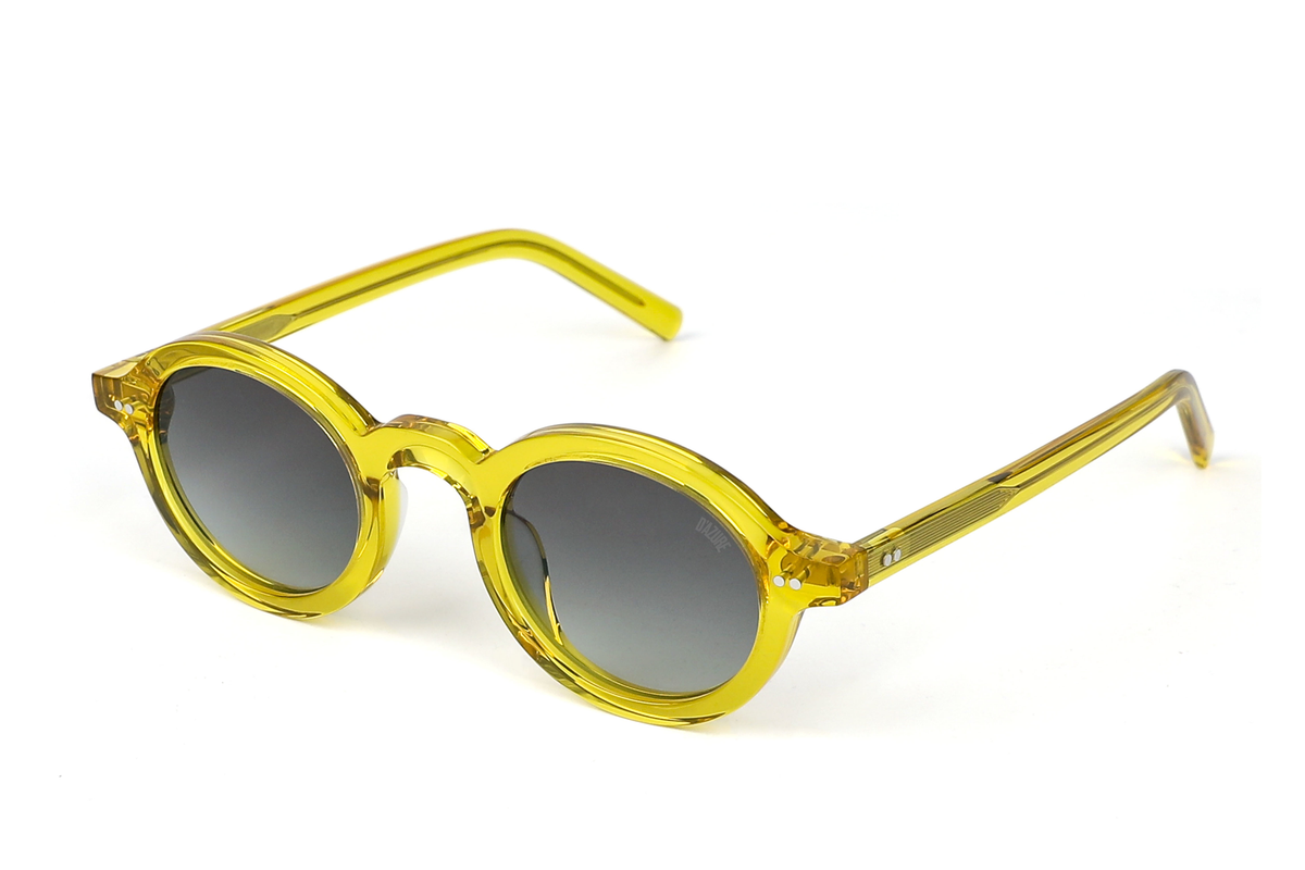 Yellow::Maison Dazure Bon Ski sunglasses close-up hinge detail