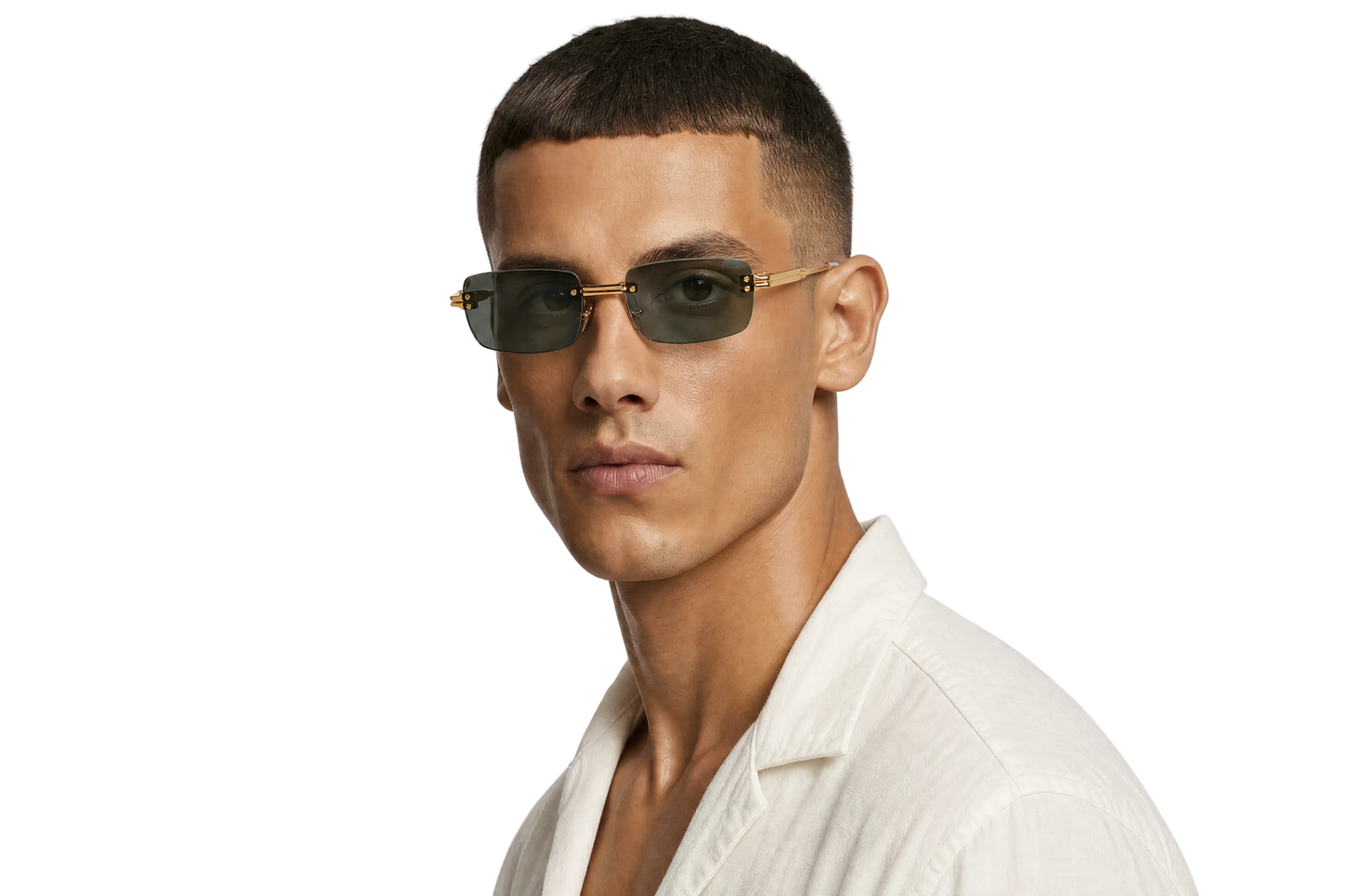 Gold::Maison Dazure F$%K OFF sunglasses on model