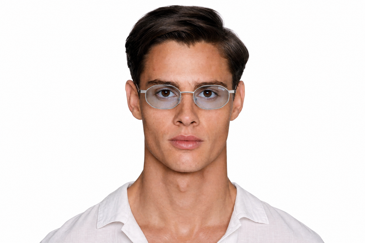 Maison Dazure en forme sunglasses on model