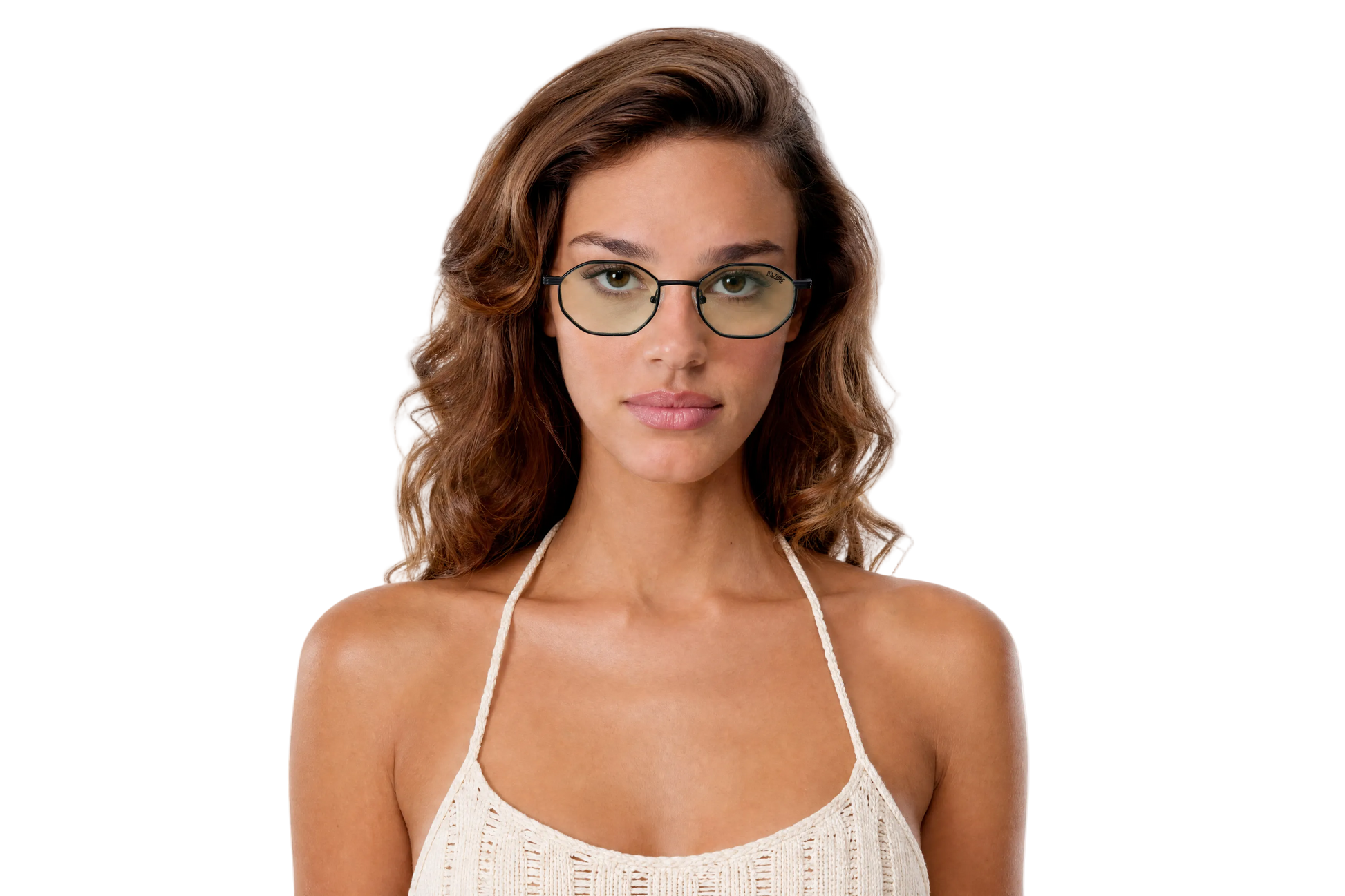 Maison Dazure en forme sunglasses on model